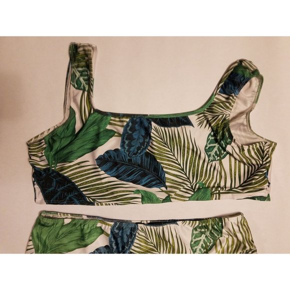 Boohoo Womens swim suit 2 piece size 20 Green Palm Print bikini - Picture 3 of 12